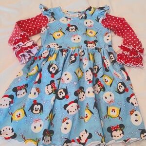 Mickey & Friends Holiday Character Dress By JAB Creations, Sz 4T